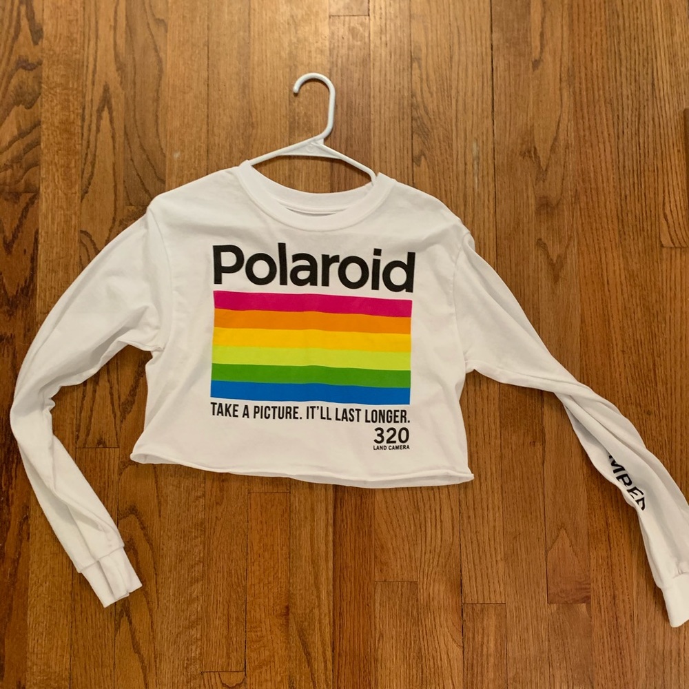 Long sleeve polaroid crop top
